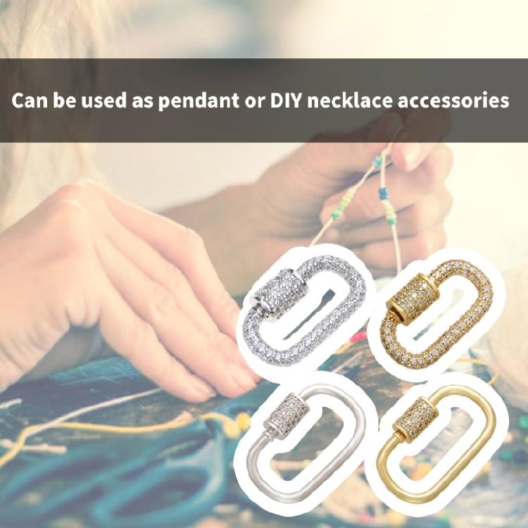 Glittering Zircon Carabiner Clasp Pendant Handmade Jewelry Accessories Brooch Fastener Necklace Bracelet Connector