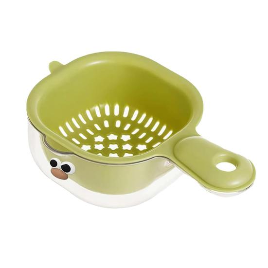 Dual-Layer Drain Basket with Ergonomic Handle Large Capacity BPA Free Multi-Purpose Fruit