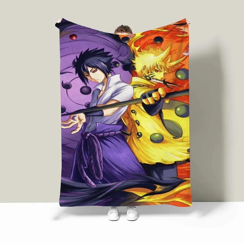 Koc flanelowy Naruto na sofę, zimowy, puszysty, w kratę, luksusowy, dla dorosłych, ręcznik plażowy, dom i dekoracja, pościel z mikrofibry