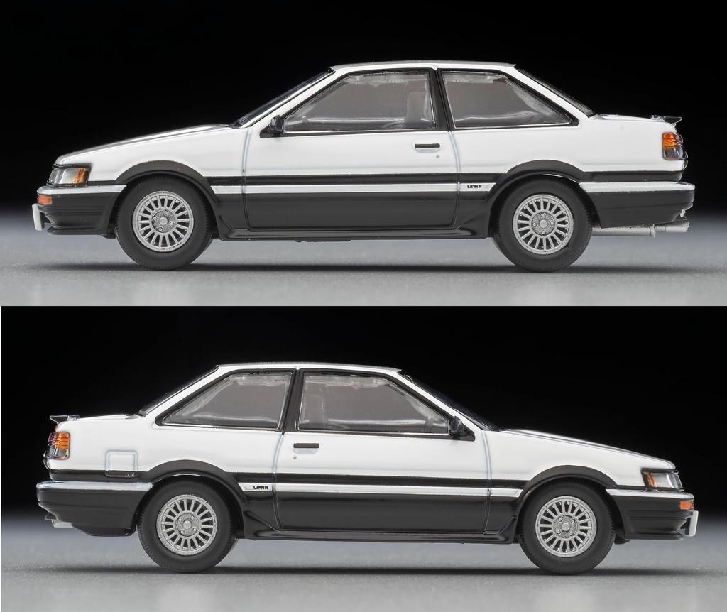 TOMYTEC Tomica Limited Vintage Neo 1/64 LV-N304c Toyota Corolla Levin 2-door GT-APEX 1985 Model White/Black (Finished Product)