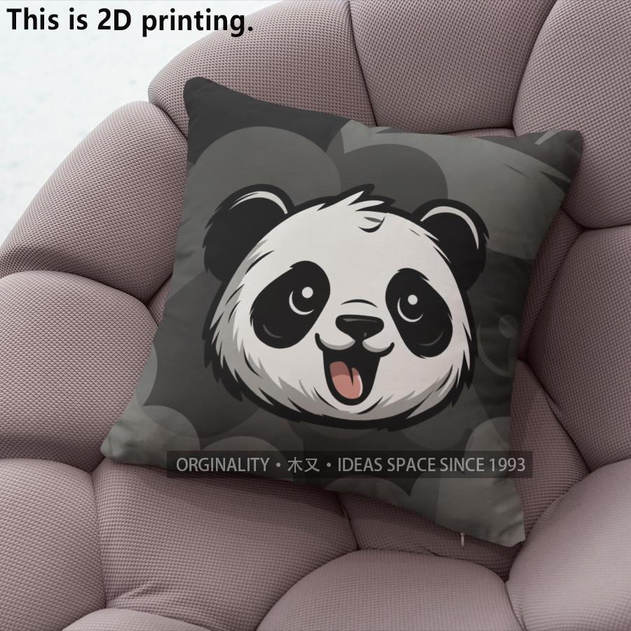 Cute Cartoon Panda Throw Pillow Covers Pattern Cushion Cover Suitable For Sofa Bedroom Car Pillow Cover