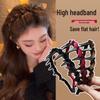 Velvet Textured Rhinestone Non-Slip Headband & Comb Set for Women