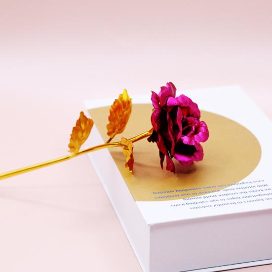 Trandafir Artificial cu Folie de Aur pentru Decor de Masă, Trandafir Mic Etern Placat cu Folie, Cadou pentru Nuntă, Ziua Îndrăgostiților, Petrecere