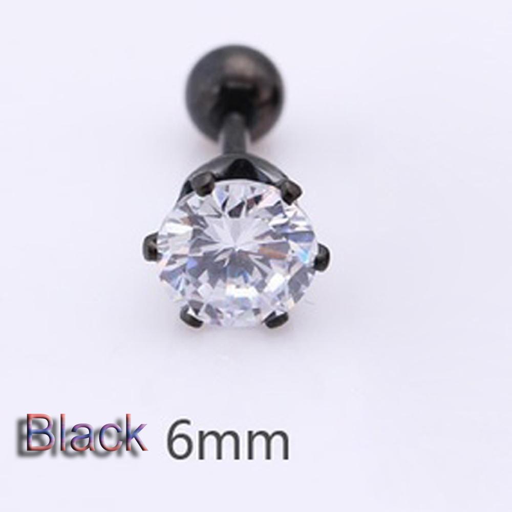 1pcs Stylish Four Claws Jewelry Women Earrings Titanium Steel Ear Stud Cubic Zirconia