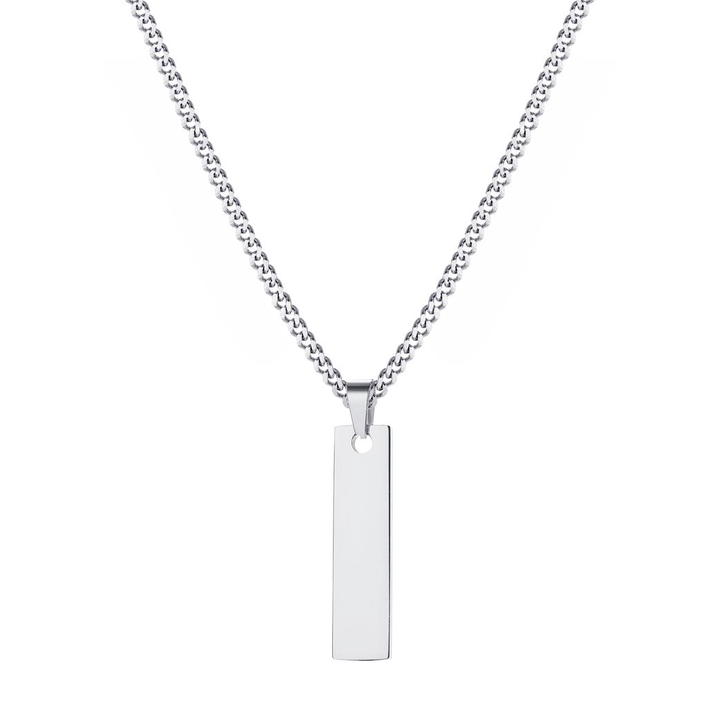 Vnox Gestapelde 2-delige Heren Kettingen, Geometrische Staaf Hanger met Doosketting Cubaanse Ketting Touwketting Kettingen, Klassieke Choker