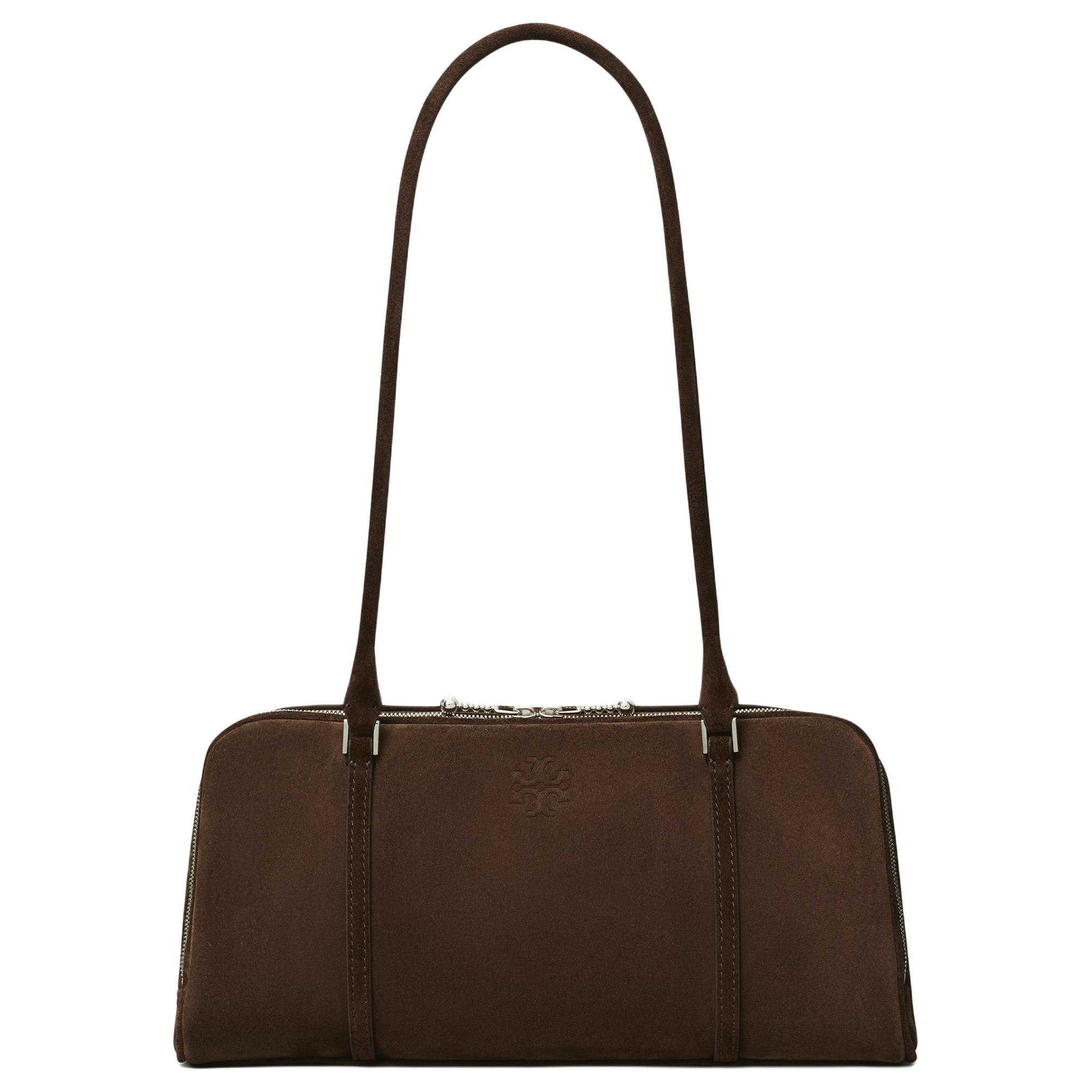 

Tory Burch Marshmallow Quilted Zipper Closure Design Faux Suede Shoulder Bag Small Women Shoulder Bag Dark-Cocoa 179658-201 Basic Set (Bag+Dust Bag)