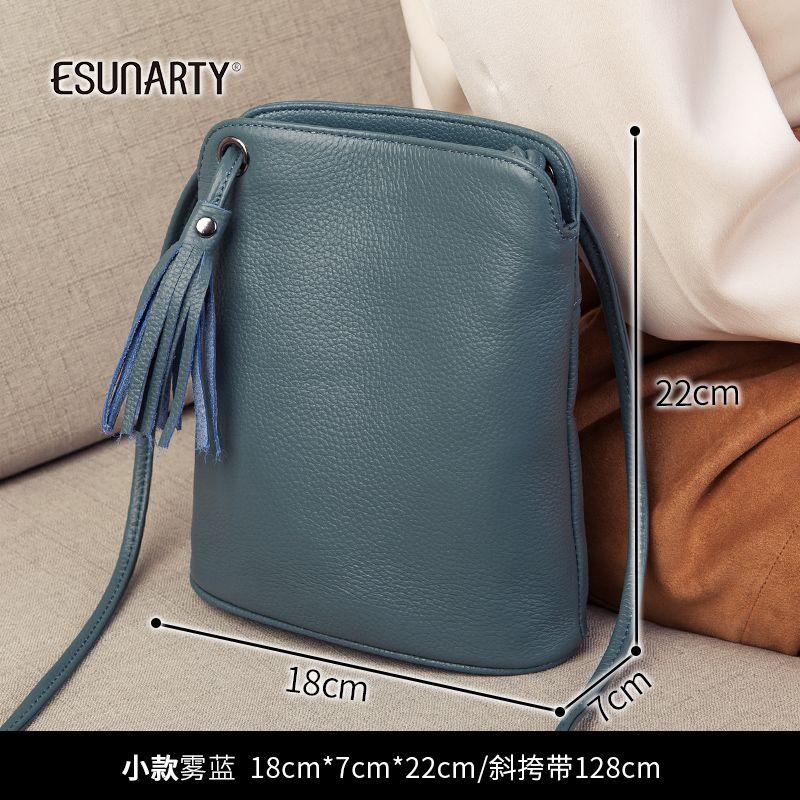 

Women s Mini Cowhide Wedding Red One Shoulder Phone Bag Small fog Blue