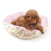 JEMA Cotton Fluffy Round Pet Bed with Suitable for All and Floral Beige 100% Bed/Dog Cushion, Non-Slip, Washable, Seasons, Spring, Summer, Autumn,
