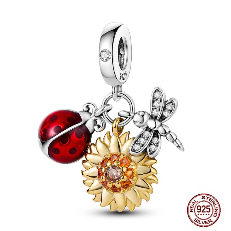 Stil Kupfer Leuchtendes Glühwürmchen Schmetterling Jungen Kugeln Katze Sonnenblume Charms Perlen Passen Original Armband DIY Schmuck