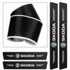 2026 Autocollants Protecteurs de Seuil de Porte en Fibre de Carbone Chauds Pour Skoda Octavia Kodiaq Fabia Dérivés Yeti Enyaq A7 Superb Rapid Kamiq