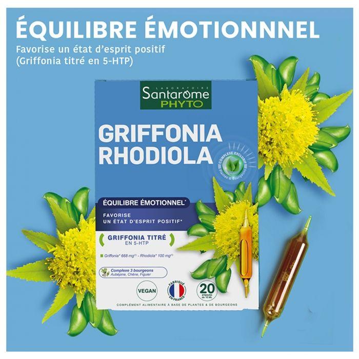 Santarome Bio Griffonia Rhodiola 20 Ampullen