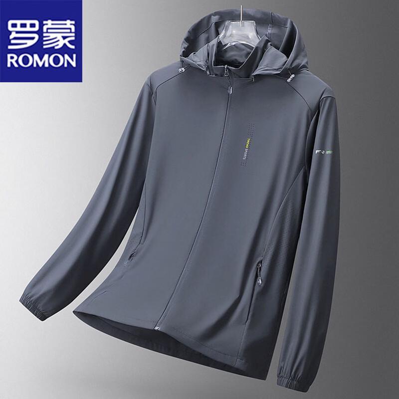 ROMON Men's Summer Ice Silk UV Protection Detachable Hood Jacket