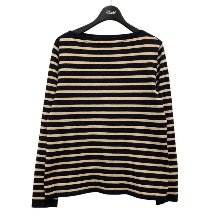IENA SEATTLE border boat neck knit border cut and sew 25 080 900 4000 1 Beige x Navy