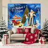 2D flat 1pc Russian New Year Happy theme with patterns of Grandpa Frost and Snow Maiden, suitable for Christmas decoration