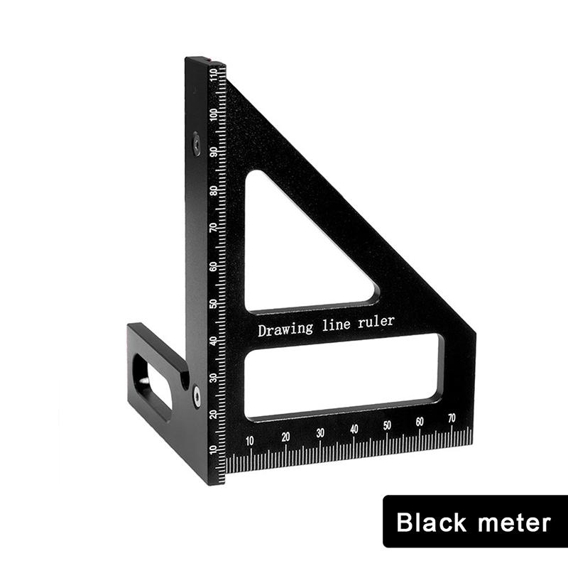Precision Aluminum Alloy Miter Triangle Ruler 45°/90° Woodworking Square Protractor 3D Multifunctional Measuring Toolsolss
