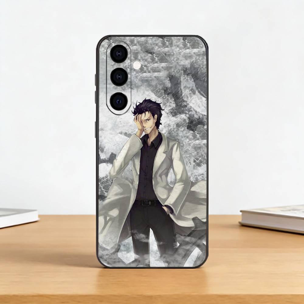 Steins Gate Anime Phone Case For Samsung Galaxy A73,A72,A71,A70,A53,A52,A51,Soft Silicone Black Cover