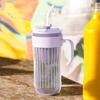 Ecarla Kubek Z Ryflowanego Szkła Z Sitkiem I Słomką 550Ml Fioletowy Cup12Fio