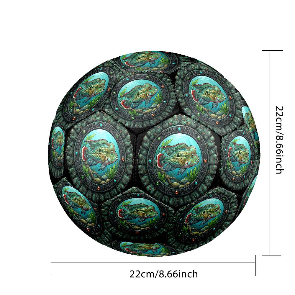 Underwater Portal Fish Round Football Size 5 Adult Ball Suitable for Training Matches and Outdoor Team.