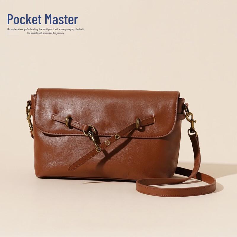 Dou Xiaozhu Ретро Натуральная Кожаная Сумка-тоут через плечо