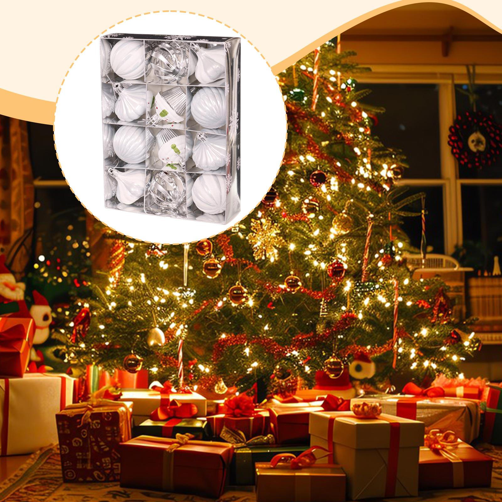 

12 штук Рождественские шары Подвесной декор DIY Проекты Безделушки Рождество для помещений Silver