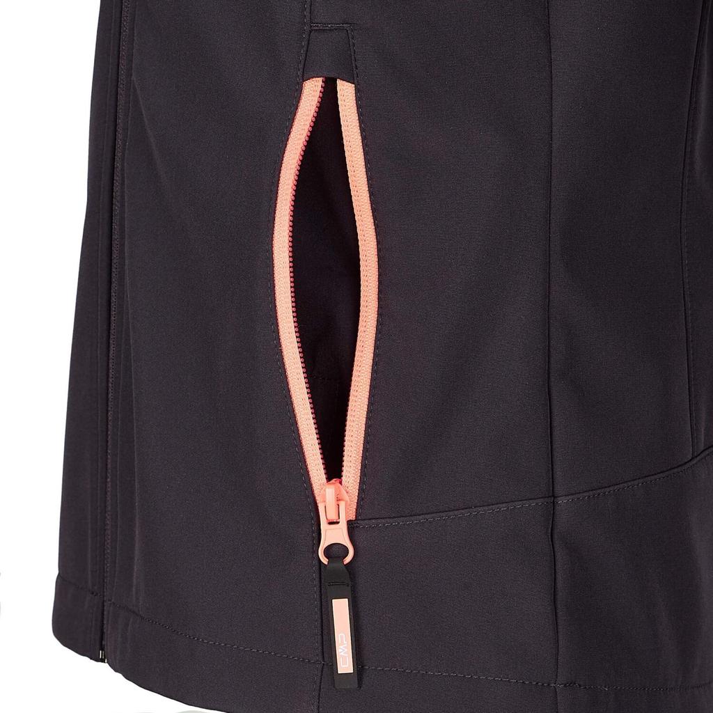 CMP Girl Softshell Fix Hood Jacket (3A29385N) Girls Jacket Fix Hood (3a29385n-10ut) Anthracite-salmon