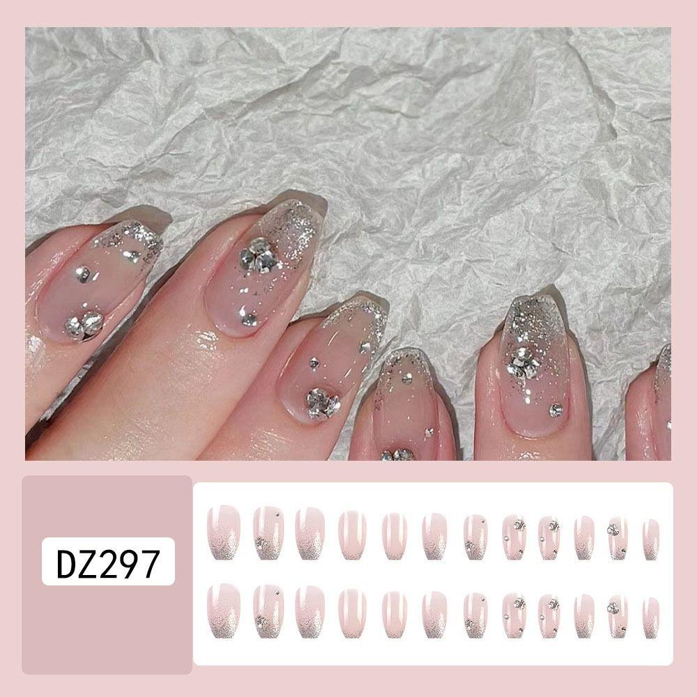 

Faux Fingernails Coffin Fake Nails Medium Length Press on Nails Fashion Nail Tips Women
