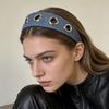 Cerchietto per Capelli Blu Denim con Occhielli Svuotati Moda Nuovi Cerchietti Moda per Donne Ampia Fascia per Capelli Nuovi Accessori per Capelli Punk 2026