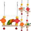 Bird Cage Toys for Parrots Wood Birds Swing Reliable Chewable Bite Bridge Parrot Toy Colorful Bird Chewing Toy Pet Supplies