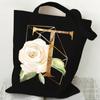 Print Canvas Bag Women's Shoulder Bag Fashion Floral Letter Ladies Hand Bags Alphabet Tote Bag