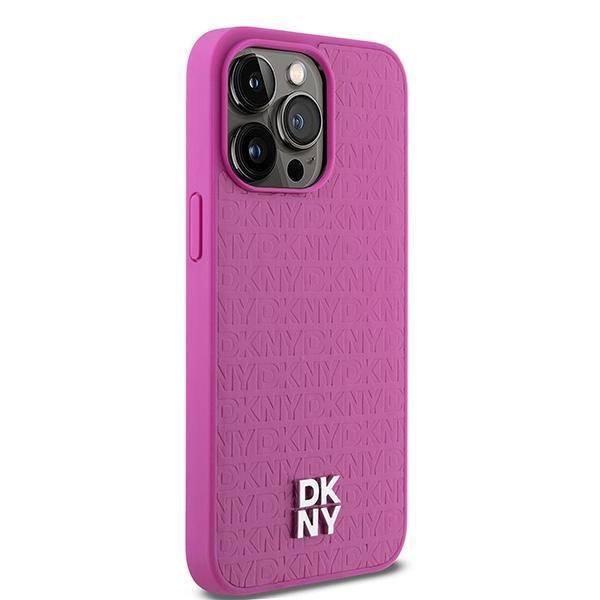 Dkny Dkhmp15Xpshrpsp Iphone 15 Pro Max6.7 Różowy/Pink Twarde Etui Skóra Wzór Monogram Metalowe Logo Magsafe