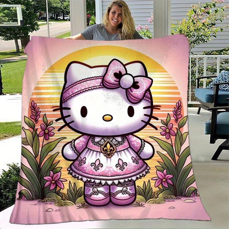 1pc. Hello Kitty Floral Print Blanket - Perfect for Home, Office, or Outdoor Use - Ideal G