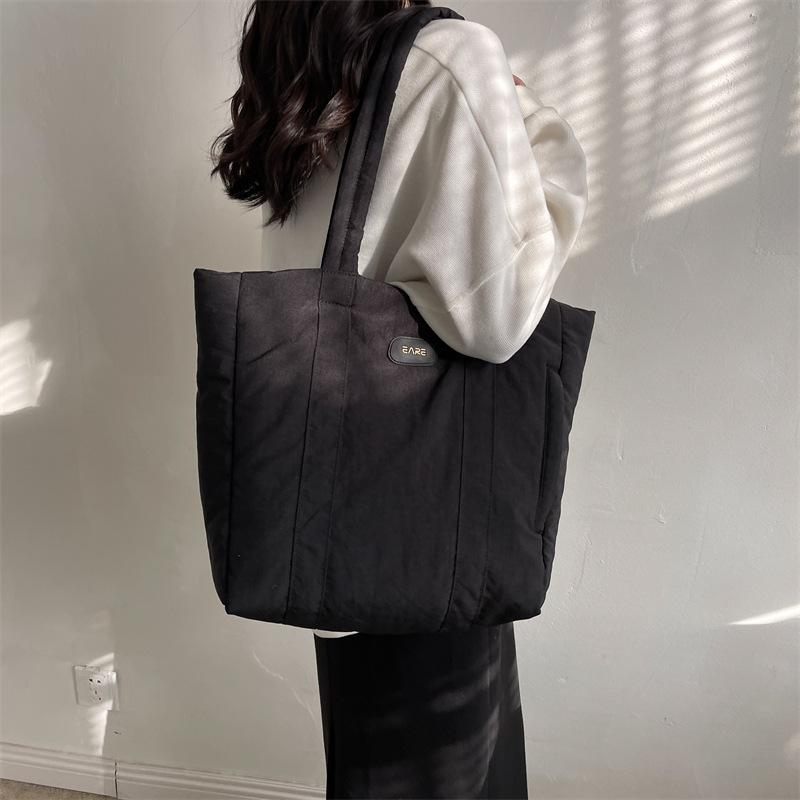 Casual Simple Handbag 2025 New Canvas Cotton Bag Female Commuter Student Class Shoulder Armpit Bag