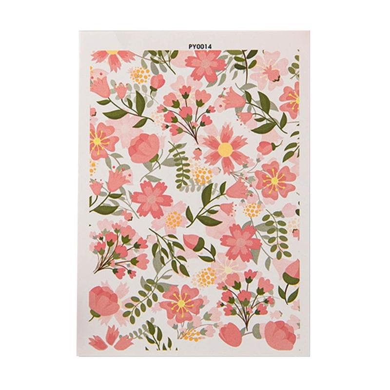 Clay Water Transfer Paper for DIY Clay Earring Jewelry, Floral Clay Transfer Sheet Flower Paper for Pottery Enamel Decal