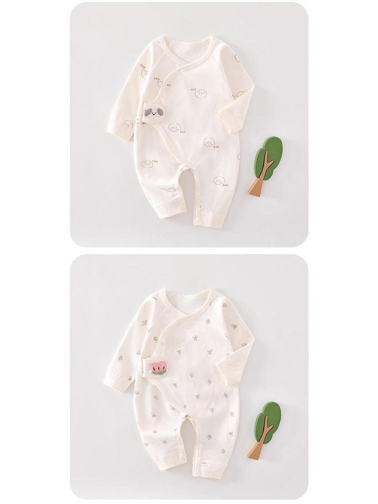 Newborn Pure Cotton Romper: Boneless Crawling Suit for Spring/Autumn