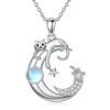 Vintage Cute Black Small Cat Butterfly Moon Pendant Necklace For Women Gothic Trendy Animal Kitten Clavicle Chain Choker Jewelry