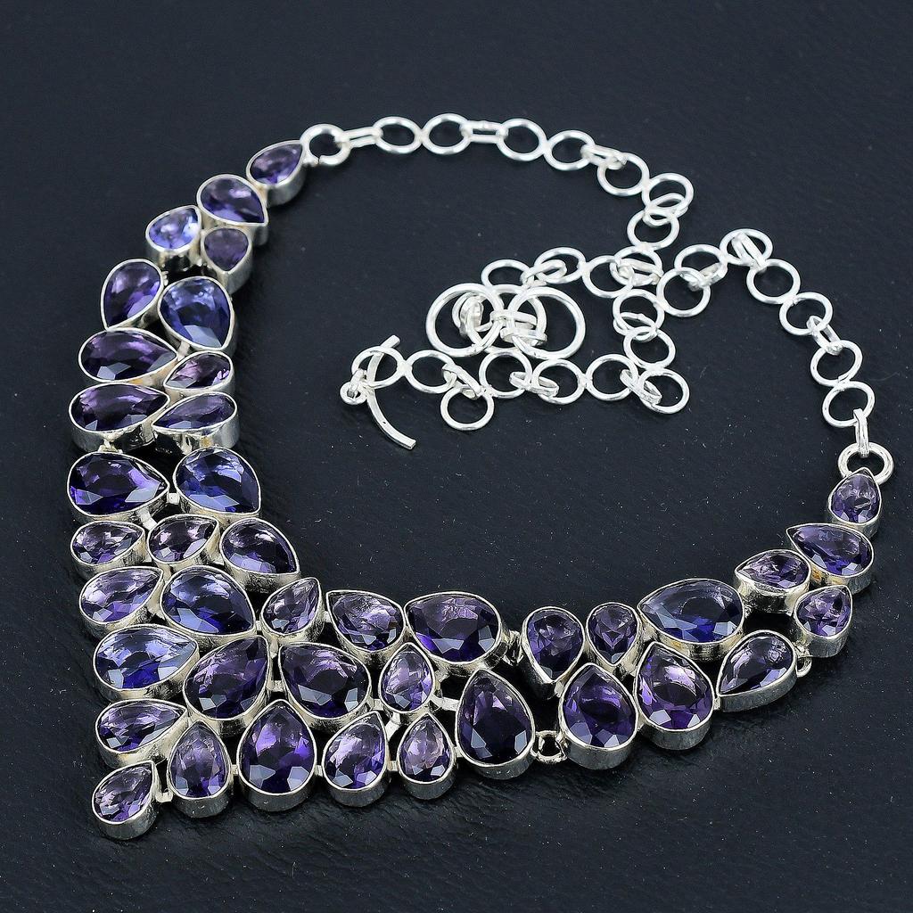 Beautiful Amethyst Gemstone Handmade 925 Sterling Silver Necklace, Amethyst Silver Necklace For Wife, Unisex Necklace, Wadding Gift