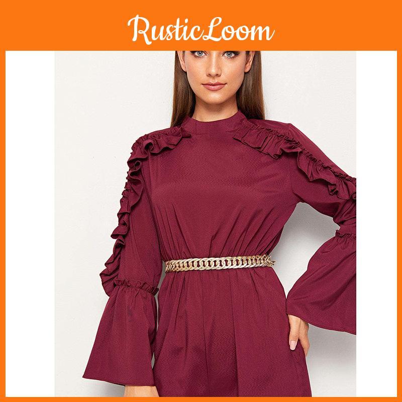 Spring Fashion Waist Jewelry For Women With Geometric Metal Links Suitable For Daily Wear