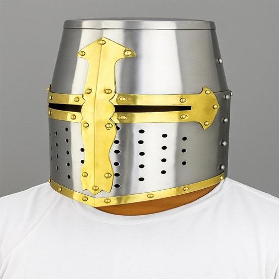 Templar Crusader Helmet - 13th Century Knight Armor  Full Face Steel Helmet  Medieval Cosplay Gift