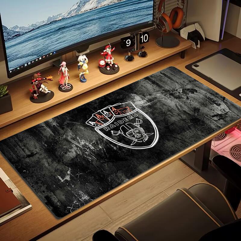 Las Vegas Raiders Mouse Pad Large Gaming Table Cushion Nonslip Laptop Tablet Big Mousepad Xxl Mat Mini Pc Playmat With Lock Edge