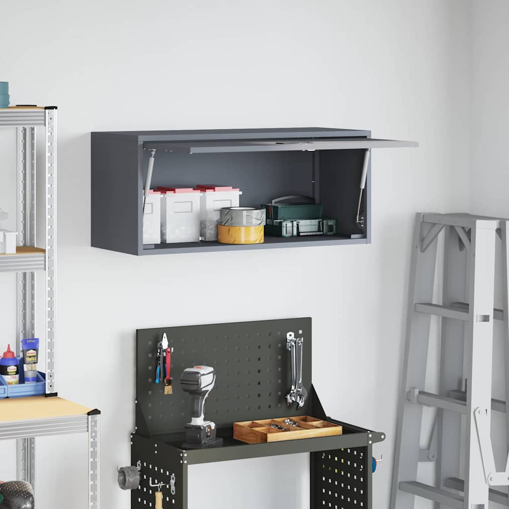 Wall Mounted Garage Cabinet with Gas Spring Door Anthracite