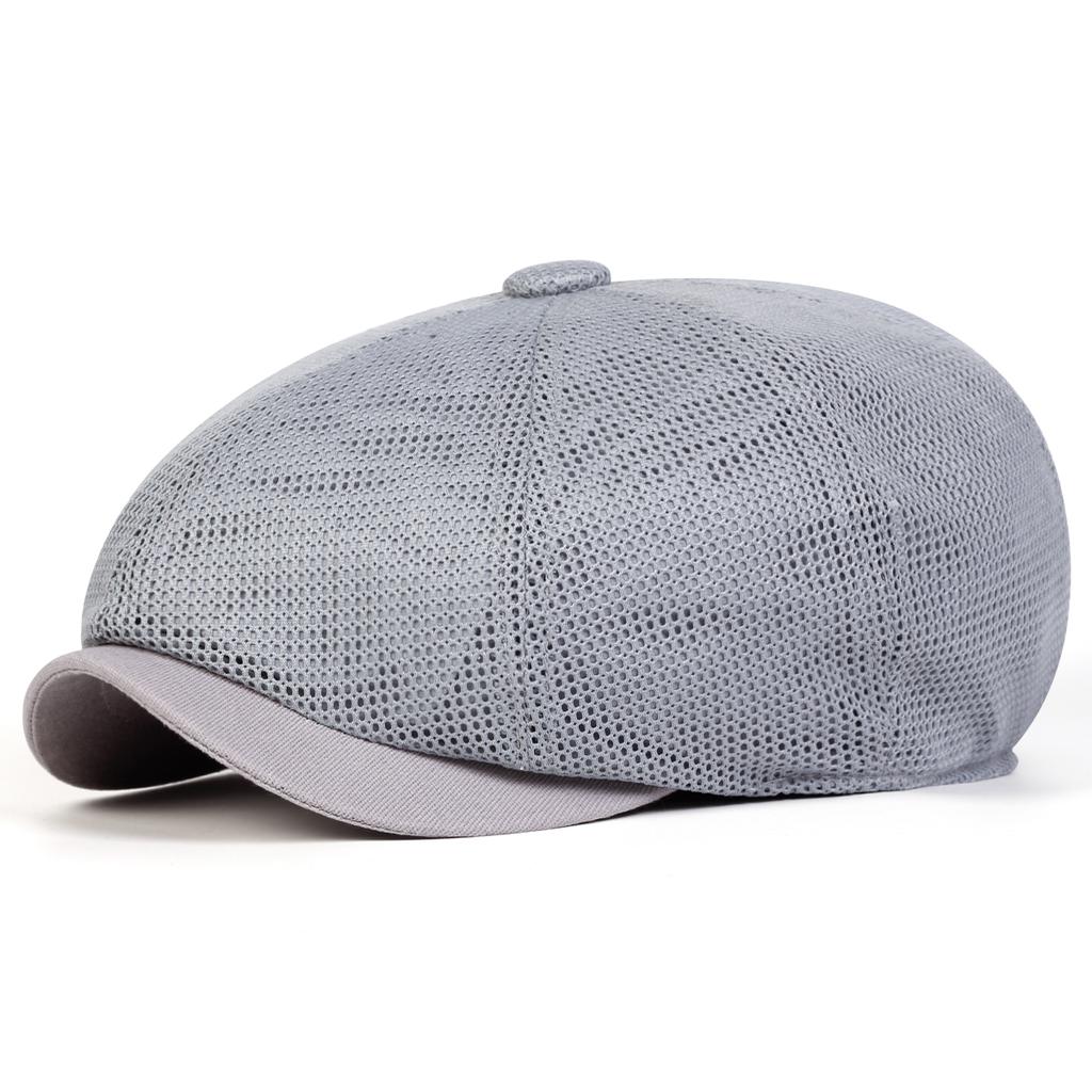 Berretti Newsboy Traspiranti a Colore Solido da Uomo, Cappelli da Pittore Britannici Casual, Berretti Ottagonali Primavera Estate, Berretti Hip Hop