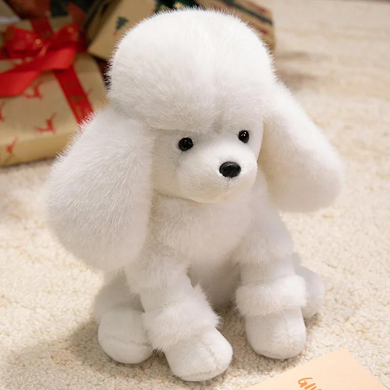 Lifelike Poodle Dog Plush Toys Soft Kawaii Puppy Dolls For Children Girlfriends Creative Dog Model Props Christmas Birthday Gift