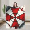 Resident Umbrella Corps Eviled RE Symbol Kocy Flanelowe Vintage Ciepłe Kocy Rzutowe do Sypialni Salonu Dekoracja Tekstylna