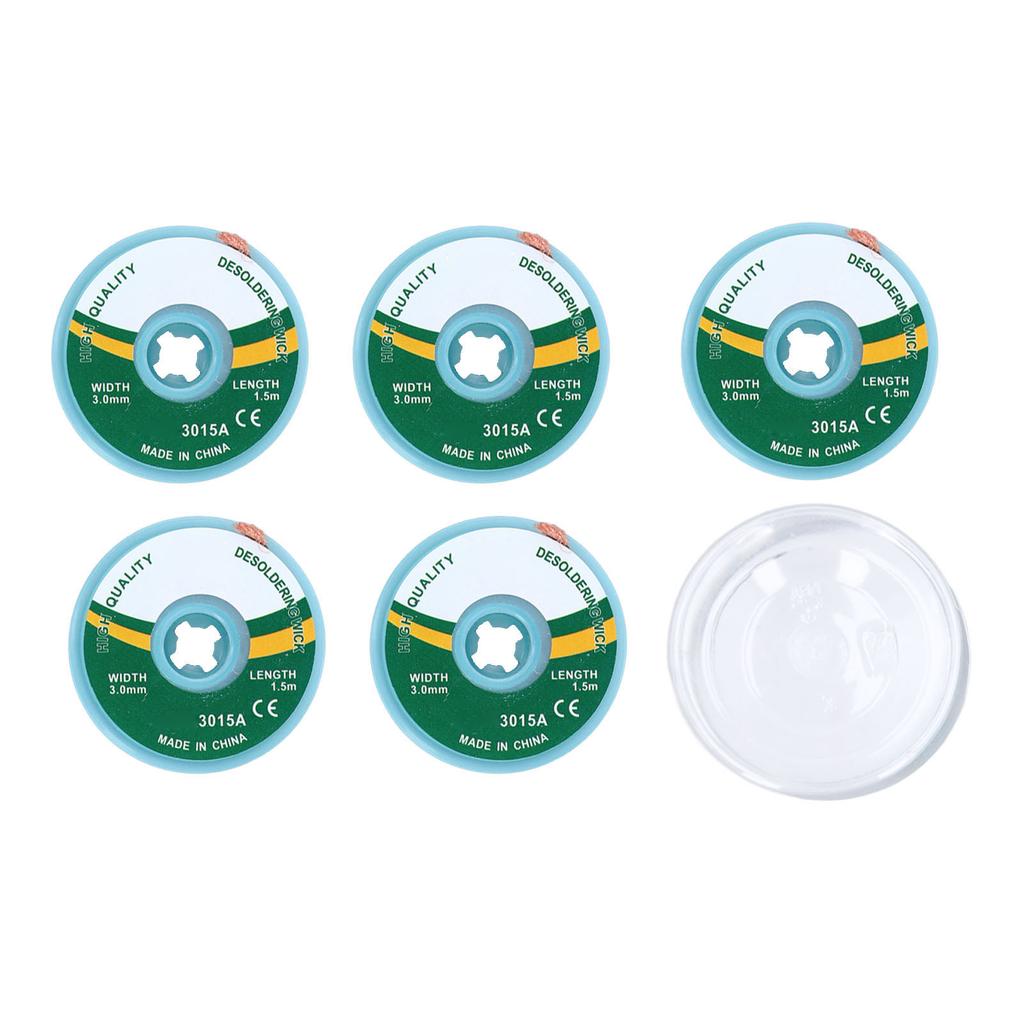 5 Stück Lötdocht Rückstandsarm Zinnentfernung 3mm X 1,5m Lötdocht Entlötdocht für Leiterplatten