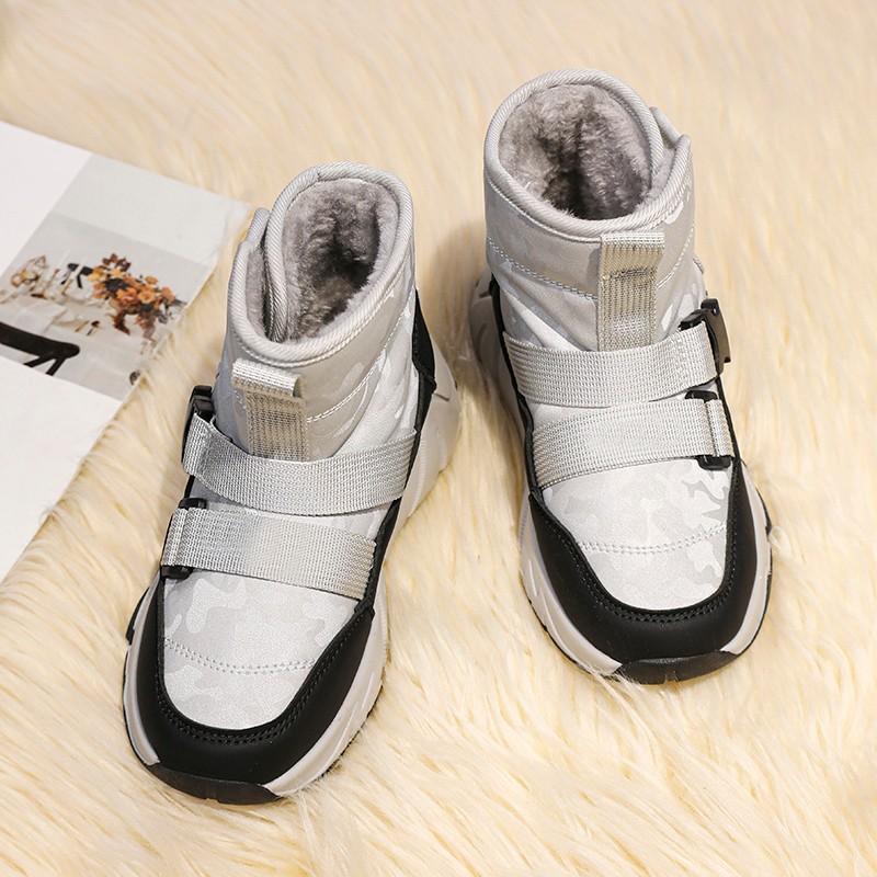 28-38 Children's Winter Plus Plush Warm Snow Boots Cotton Boots Fashionable Waterproof Sports Shoes