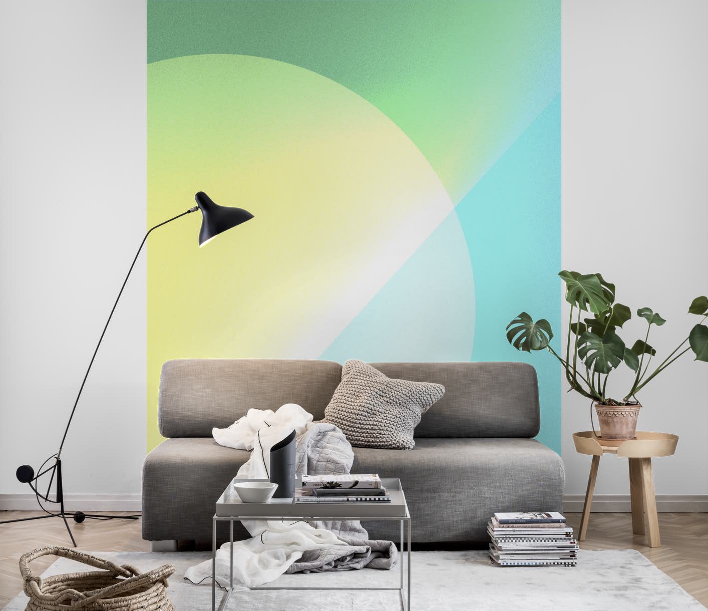 Гобелен с круглым узором и принтом в современном стиле — фото 12