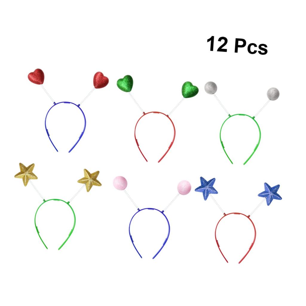 BESTOYARD 12pcs Antenna Costume Accessories Star Head Boppers Alien Headband Novelty Headband Bopper Headband Star Headpiece