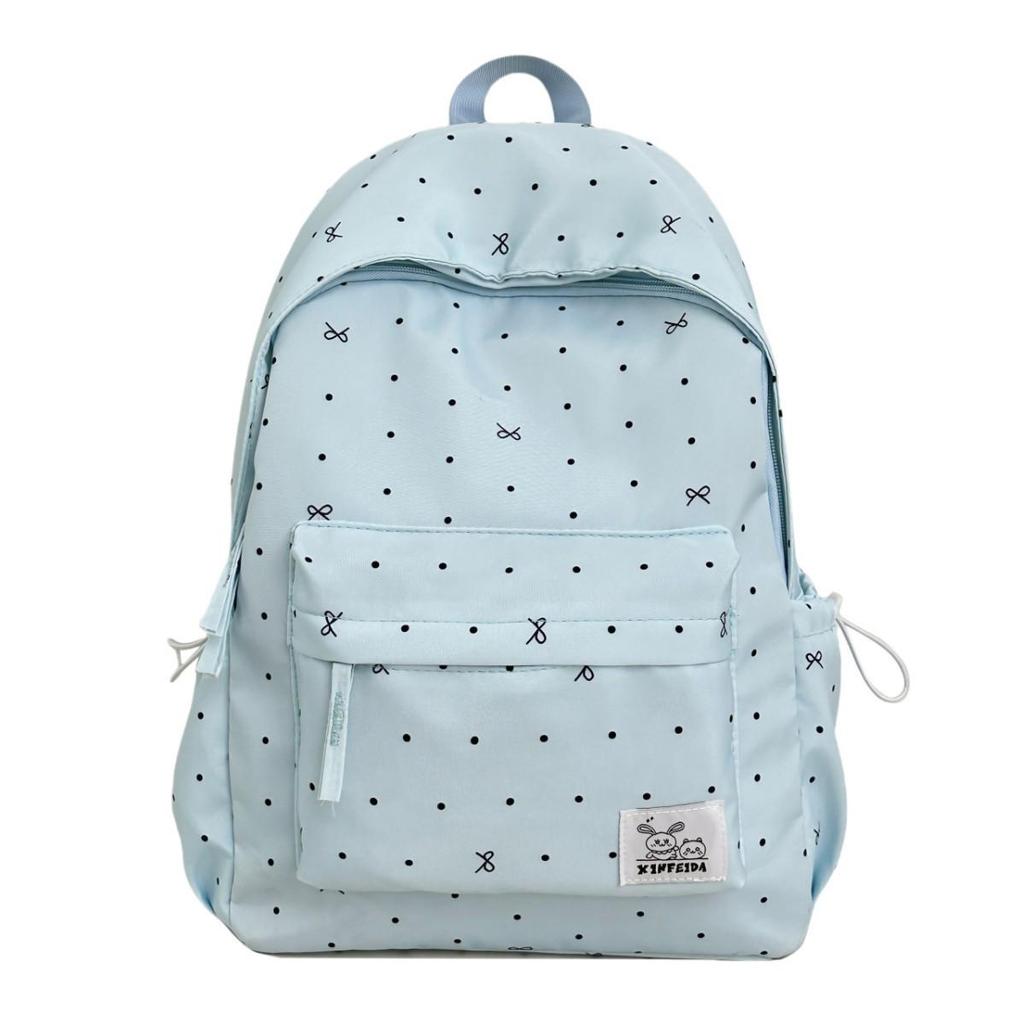 Polka Dot Bow Backpack for Teen Girls: Stylish and Versatile Schoolbag for Middle and High School Students.
