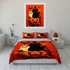 Halloween Decor Pumpkin Ghost Cat Soft Comfortable Duvet Cover Bedding Set Included 1*Duvet Cover & 2*Pillowcases, Gift