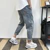 Men's 2024 Spring/Autumn Loose Straight Jeans, Trendy Casual Nine-Point Harem Pants